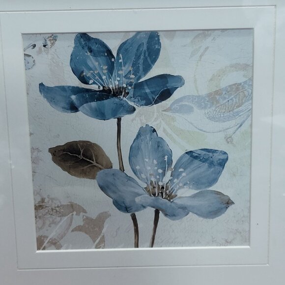Blue Tops Floral Print Matted Framed Wall Art 2015 - Picture 12 of 12
